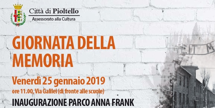 25 gennaio, il parco cittadino di via Galilei viene intitolato ad Anna Frank